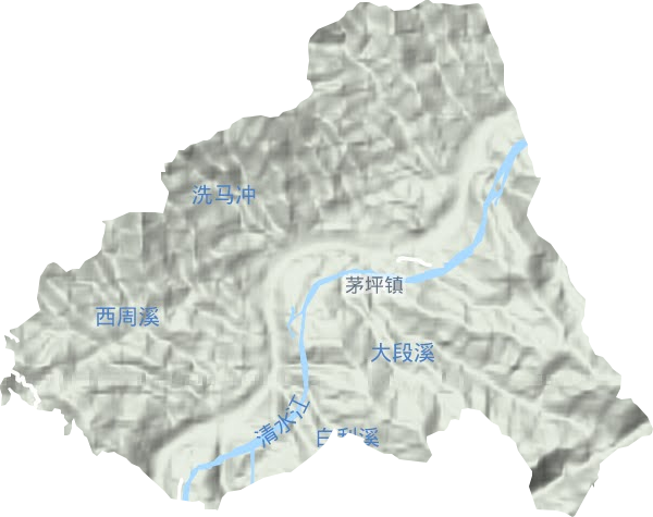 茅坪镇地形地图