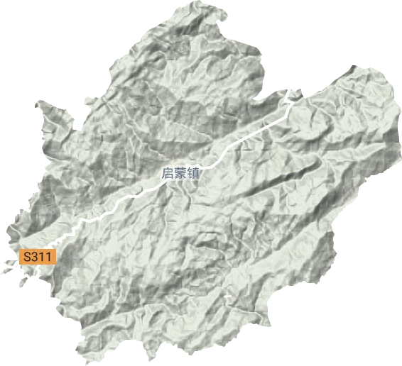 启蒙镇地形地图
