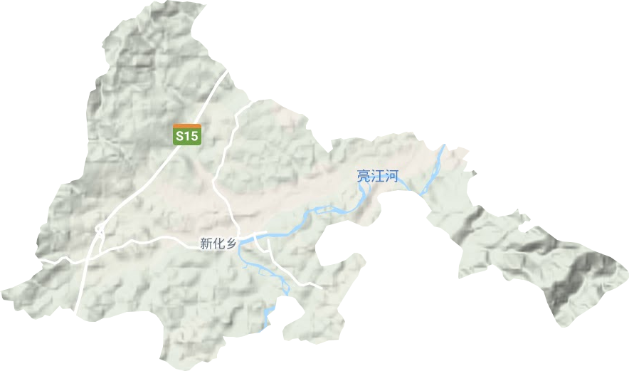 新化乡地形地图