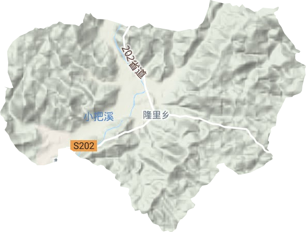 隆里乡地形地图
