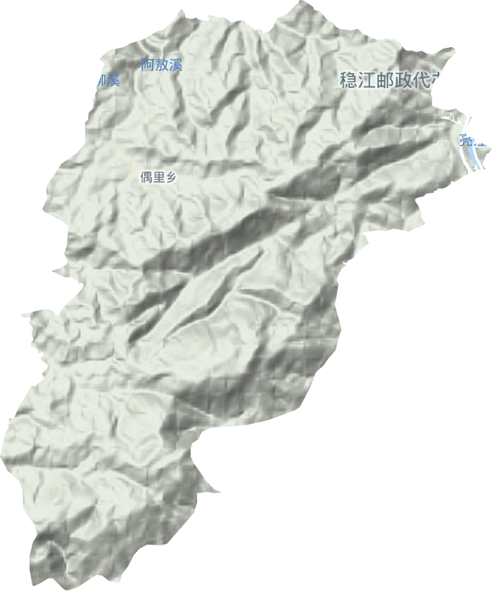 偶里乡地形地图
