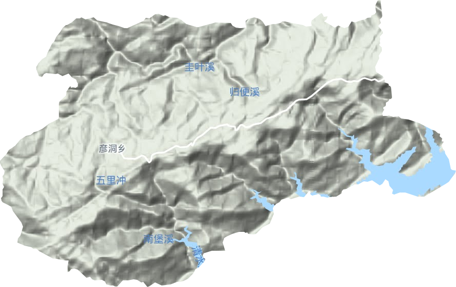 彦洞乡地形地图