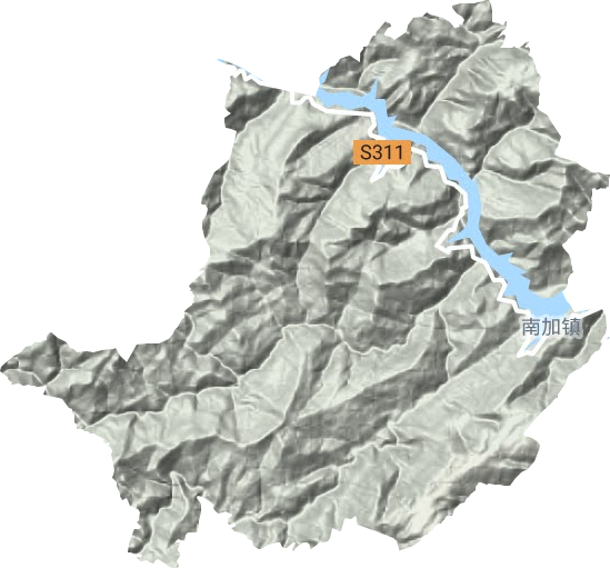 南加镇地形地图