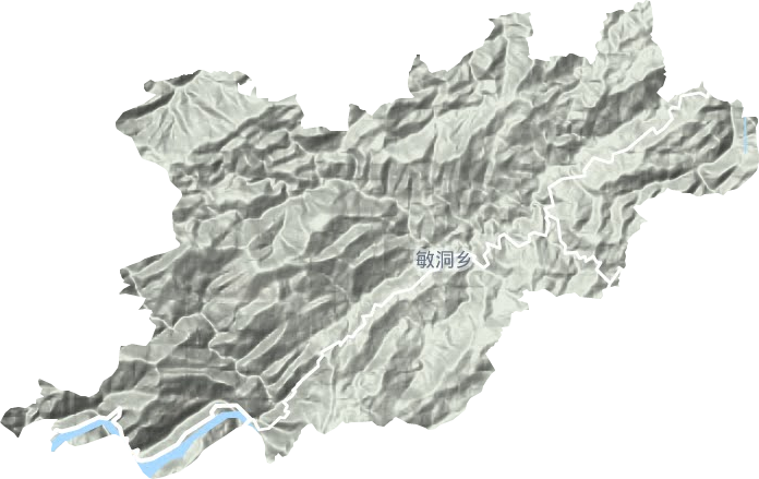 敏洞乡地形地图