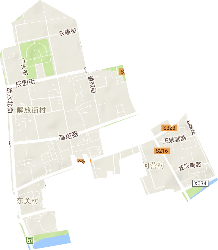 香水园街道地形地图