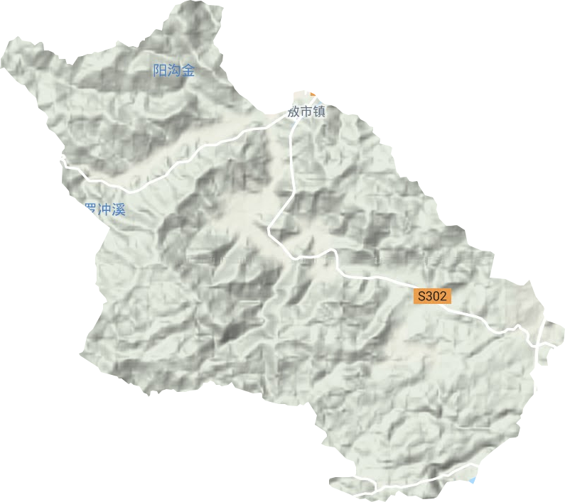 敖市镇地形地图