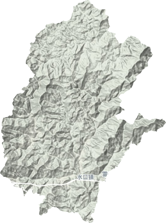 水口镇地形地图