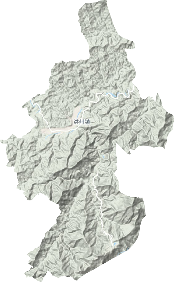 洪州镇地形地图
