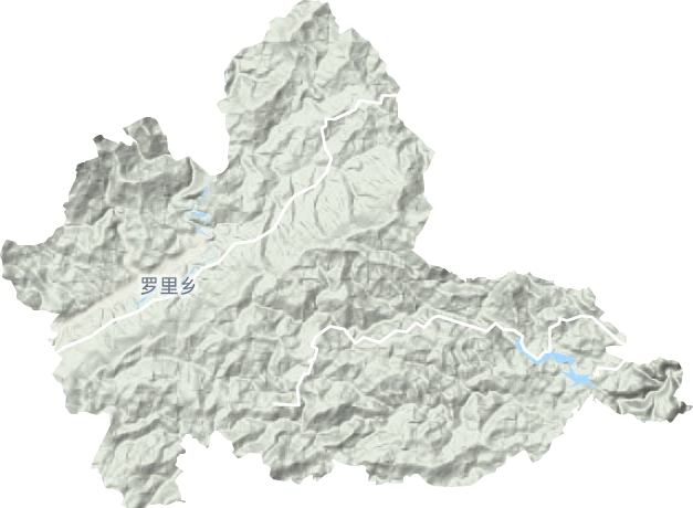 罗里乡地形地图