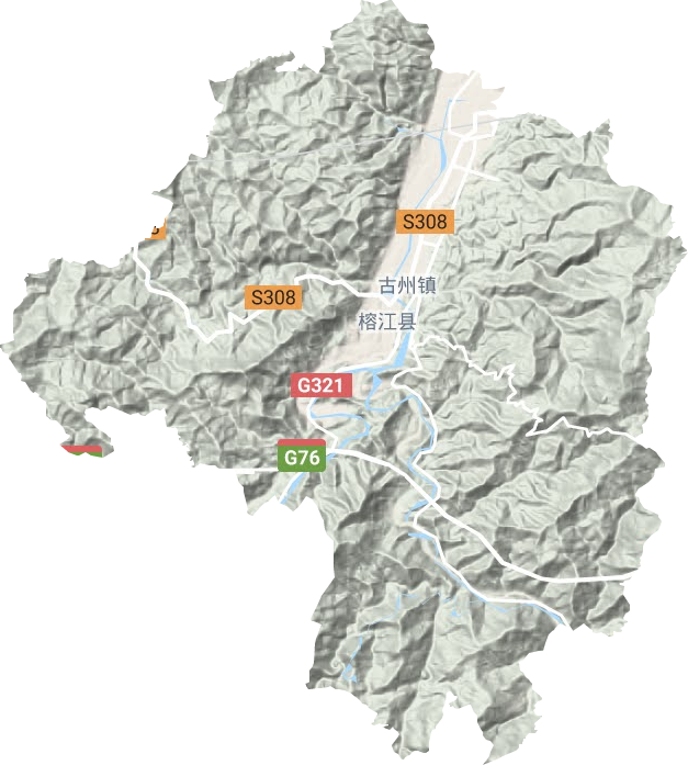 古州镇地形地图
