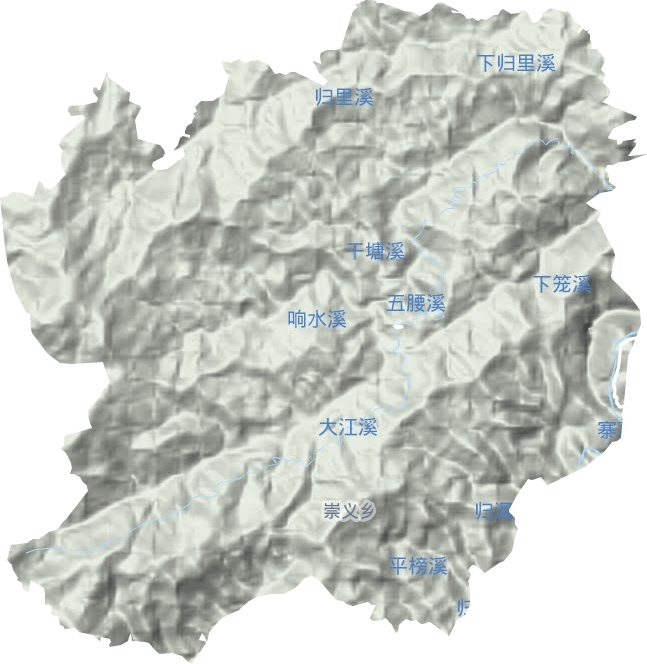 崇义乡地形地图