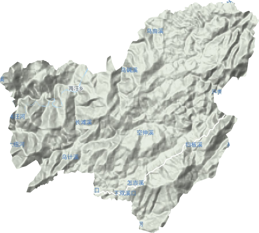 两汪乡地形地图