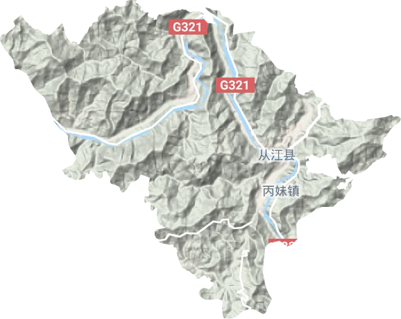 丙妹镇地形地图