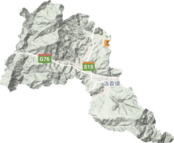 洛香镇地形地图