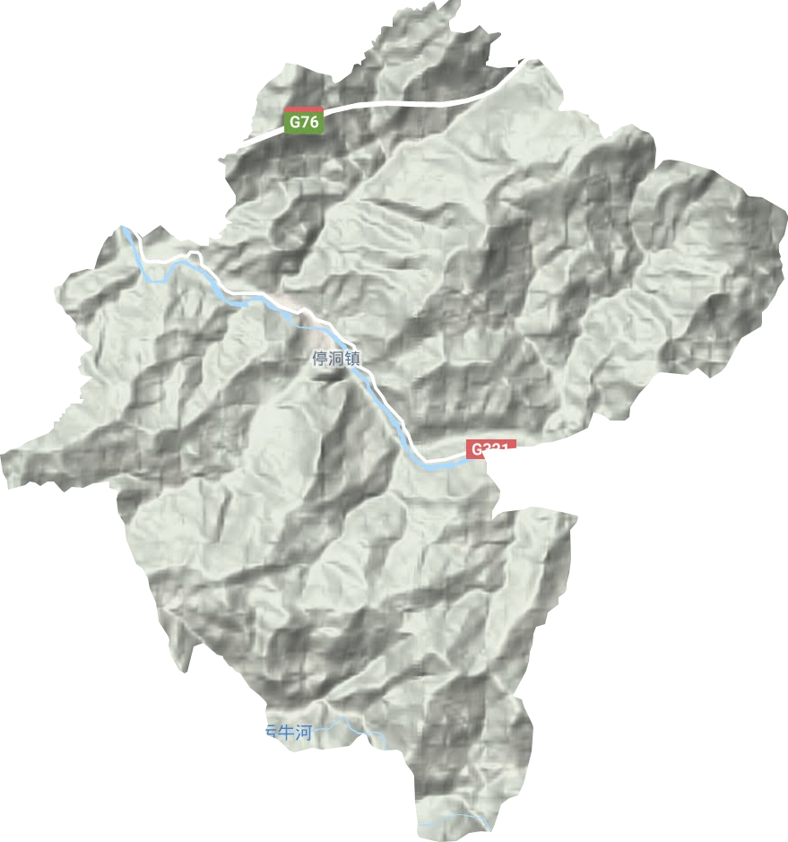 停洞镇地形地图