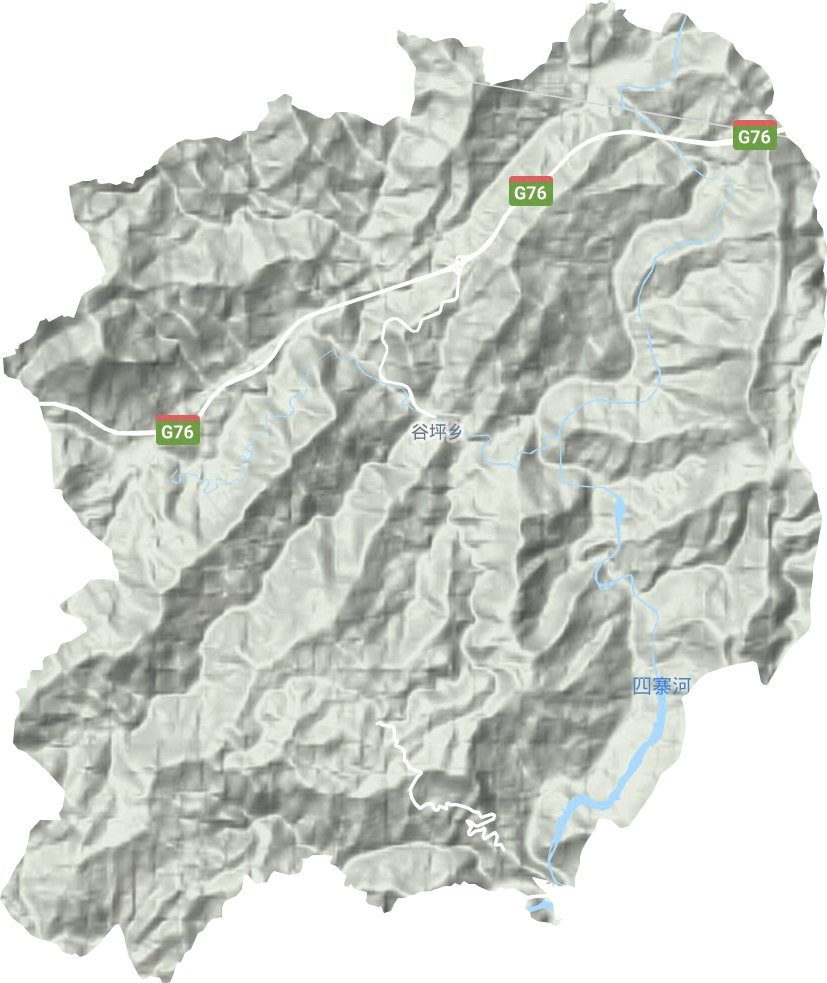 谷坪乡地形地图