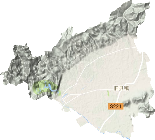 旧县镇地形地图