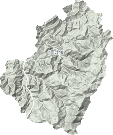 西江镇地形地图