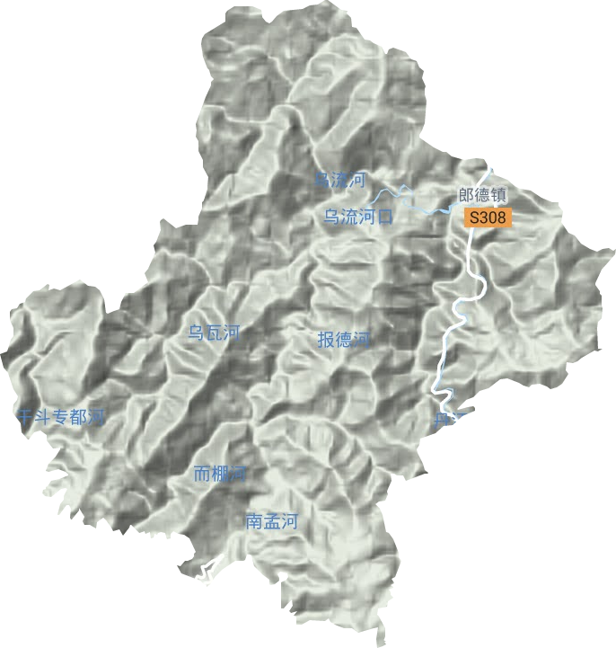 郎德镇地形地图