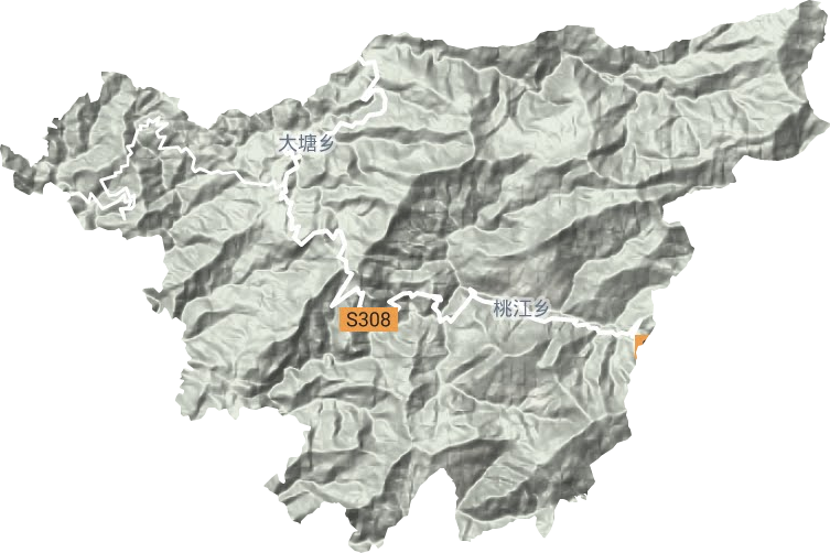 大塘镇地形地图