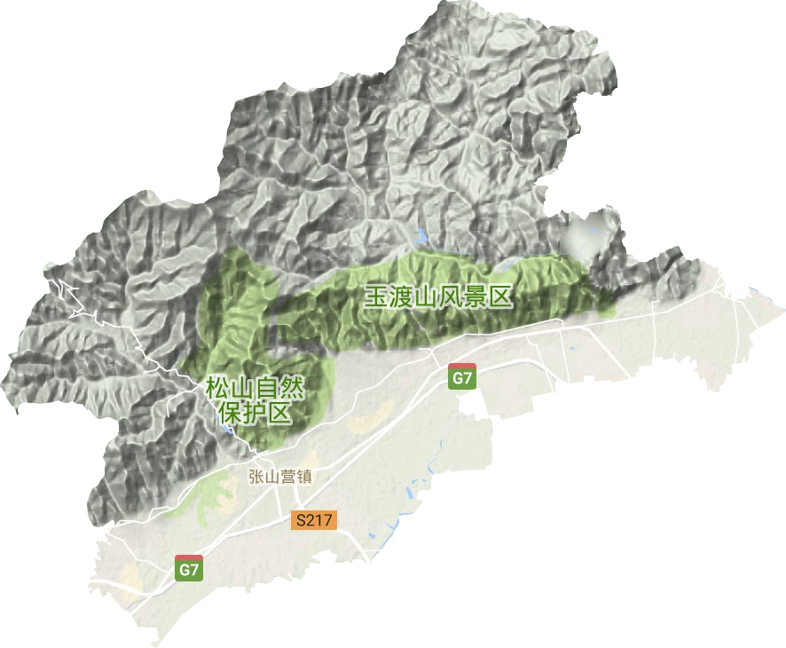 张山营镇地形地图