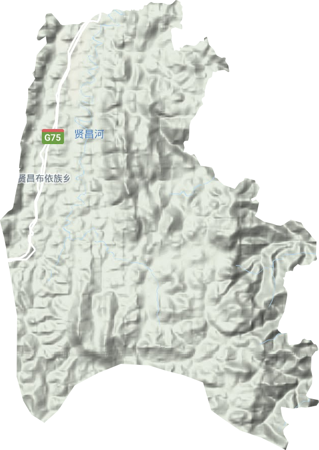 贤昌镇地形地图