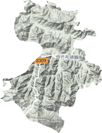 坝芒布依族乡地形地图