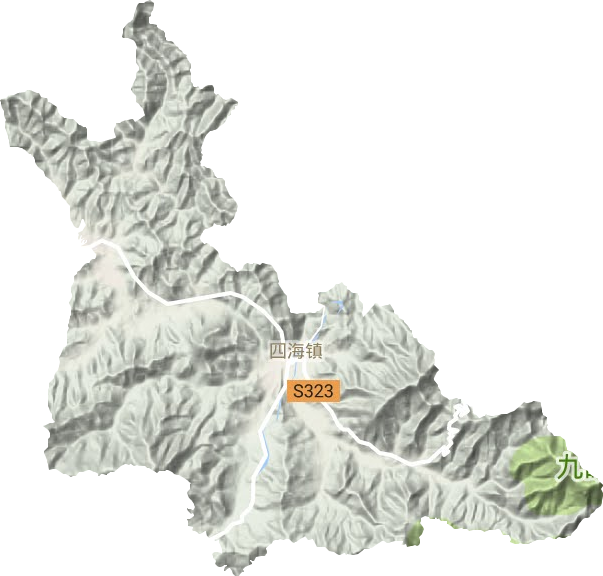 四海镇地形地图