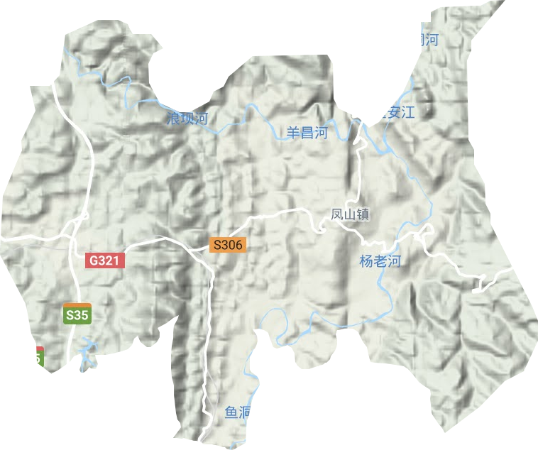 凤山镇地形地图