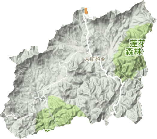 大庄科乡地形地图