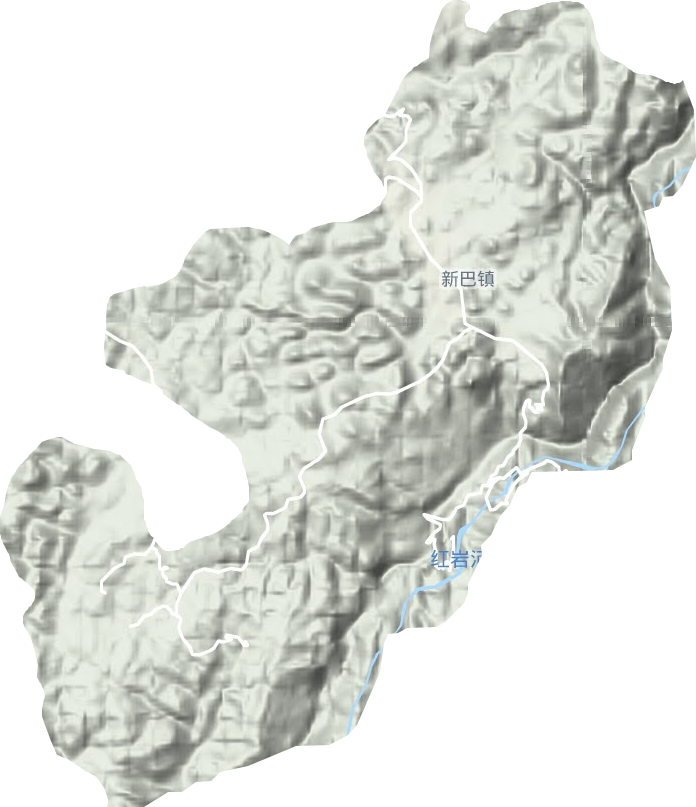 新巴镇地形地图
