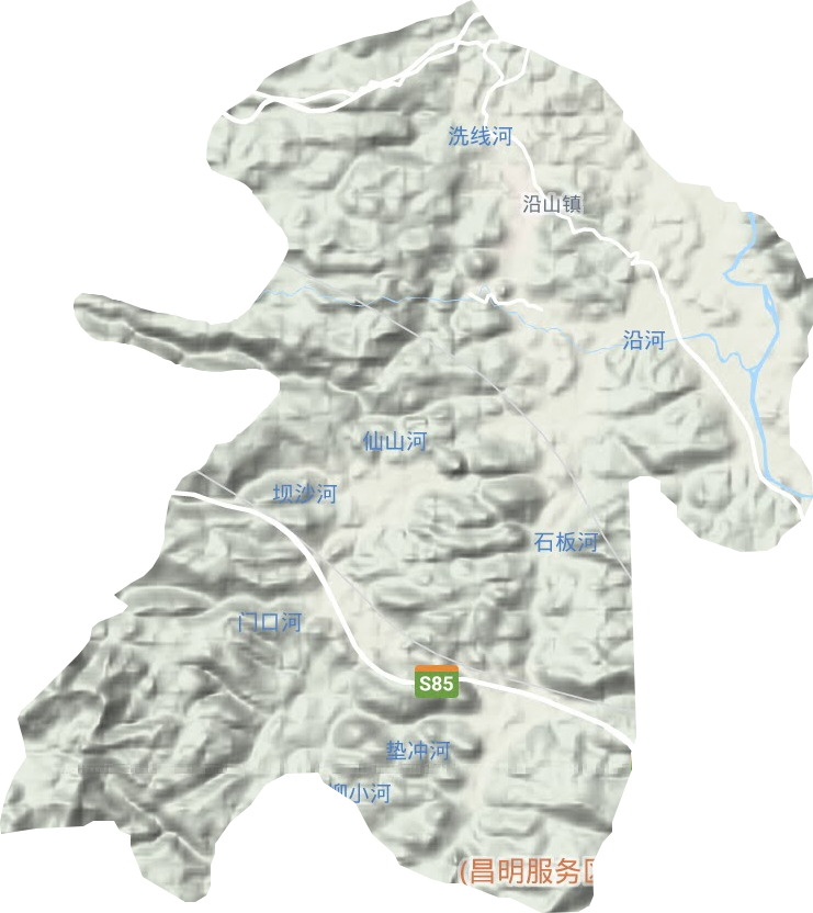 沿山镇地形地图