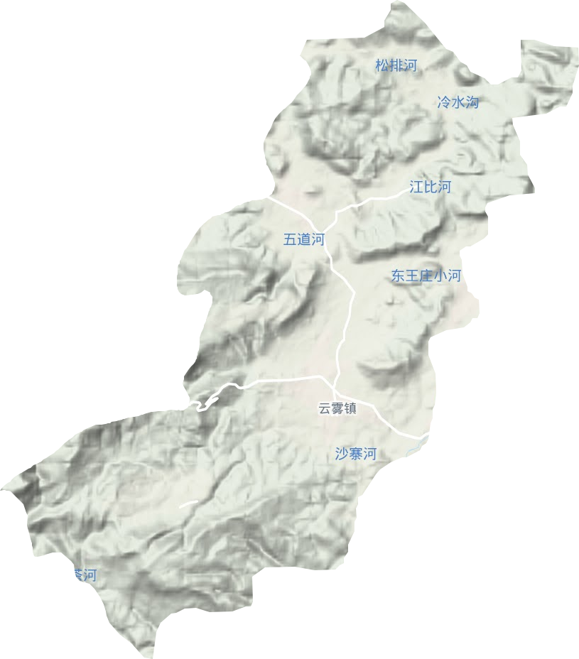 云雾镇地形地图