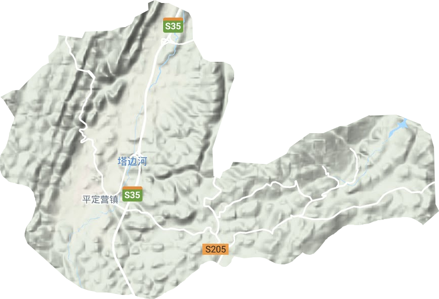 平定营镇地形地图