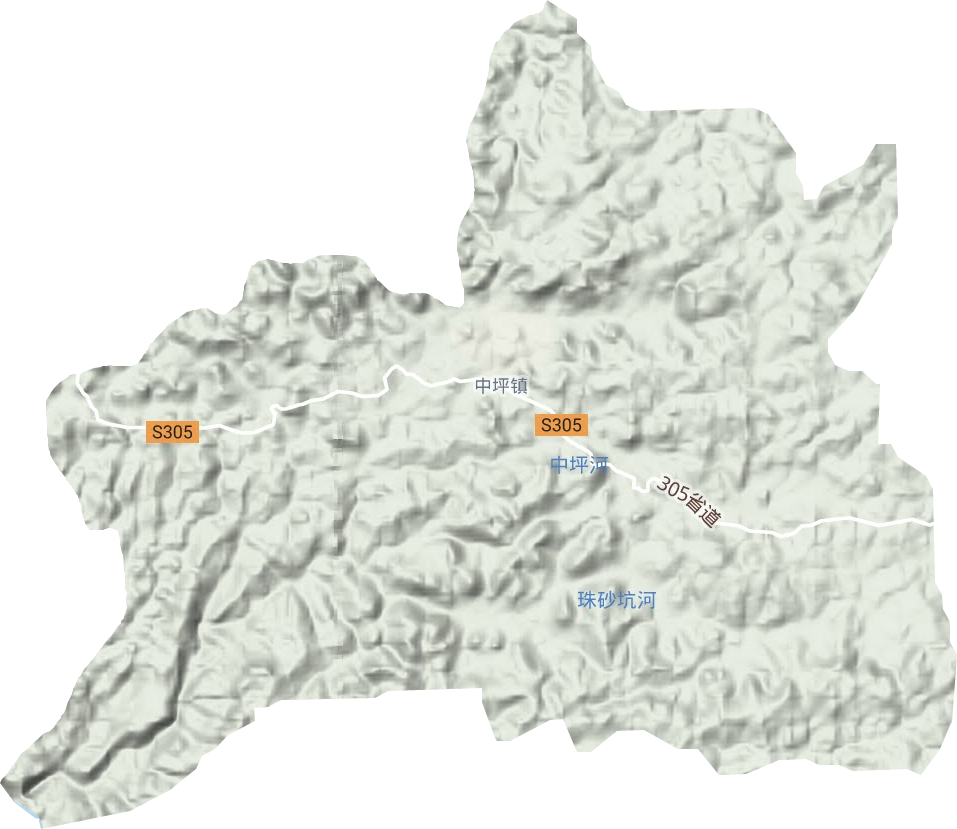中坪镇地形地图