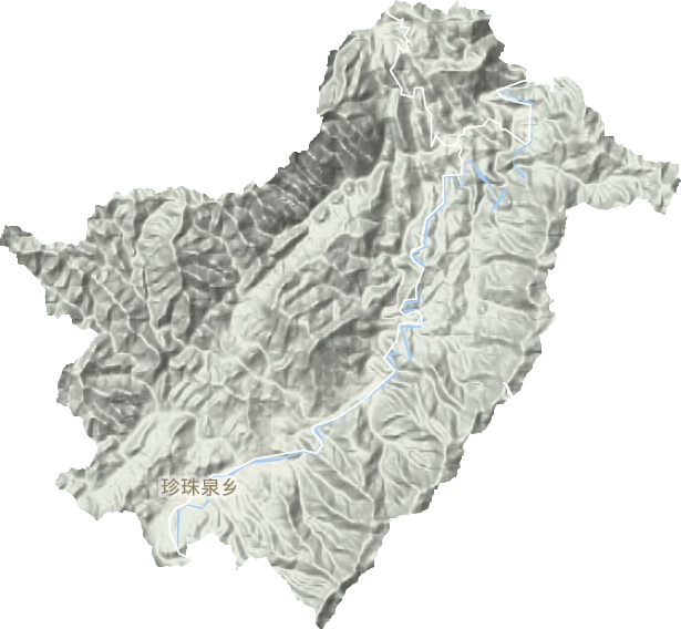 珍珠泉乡地形地图