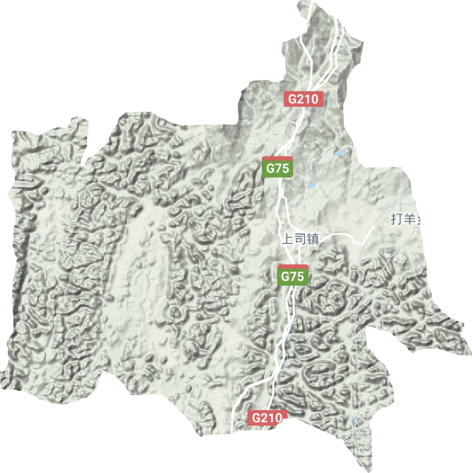 上司镇地形地图