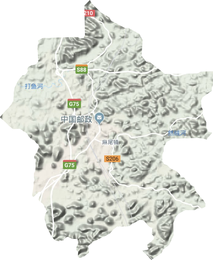 麻尾镇地形地图