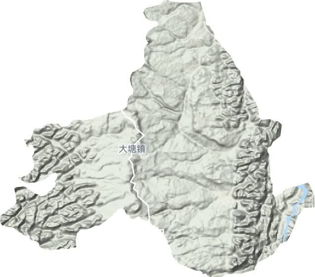 大塘镇地形地图