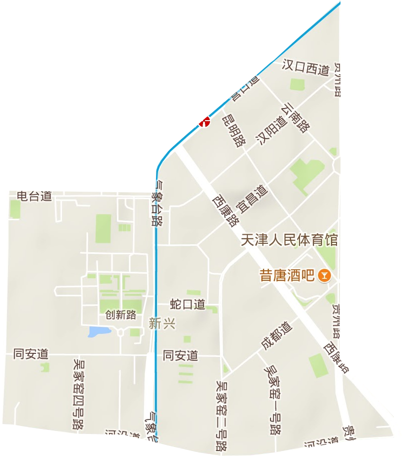 新兴街道地形地图