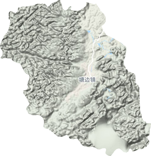 塘边镇地形地图