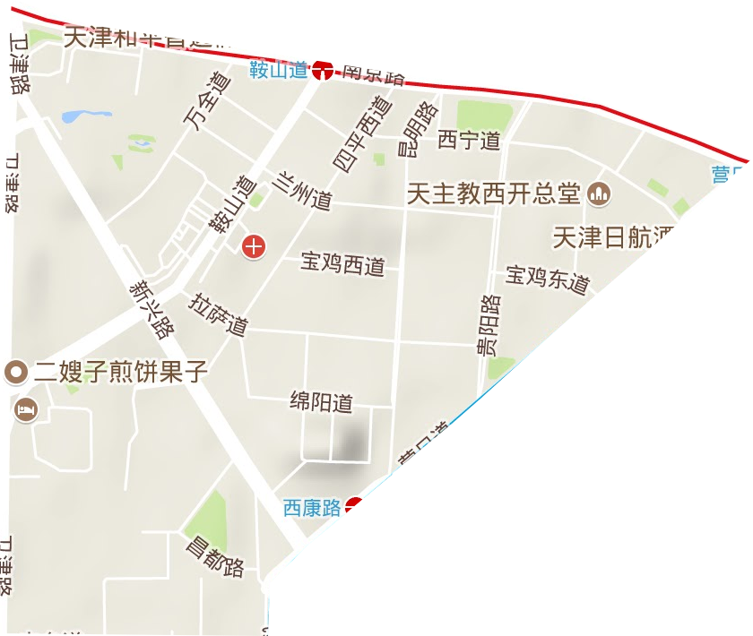 南营门街道地形地图