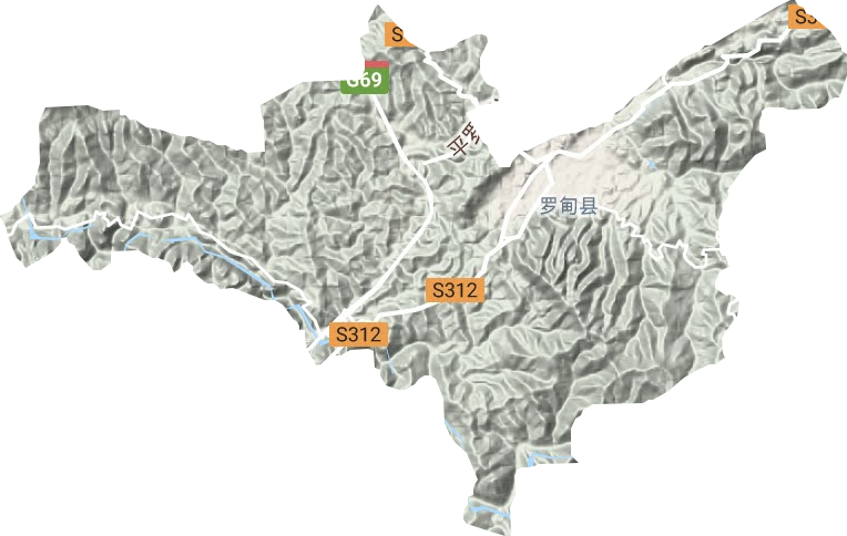 龙坪镇地形地图