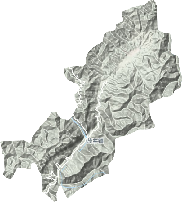 茂井镇地形地图
