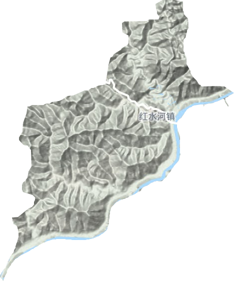 红水河镇地形地图