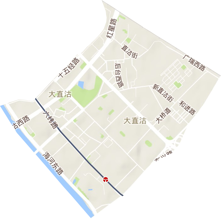 大直沽街道地形地图