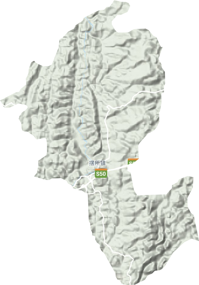 摆所镇地形地图