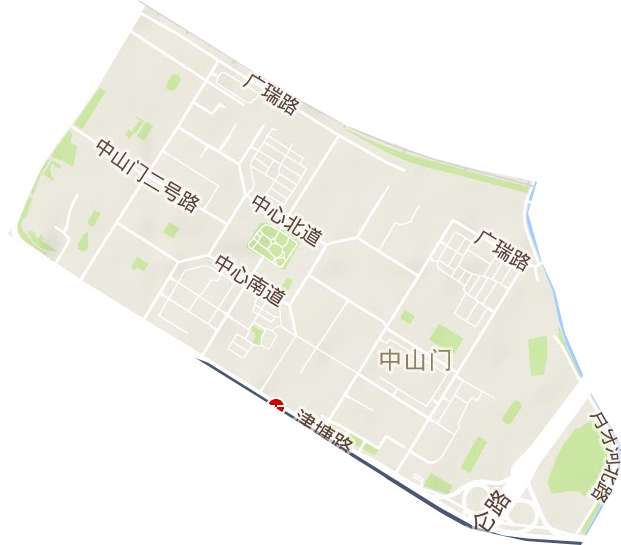 中山门街道地形地图