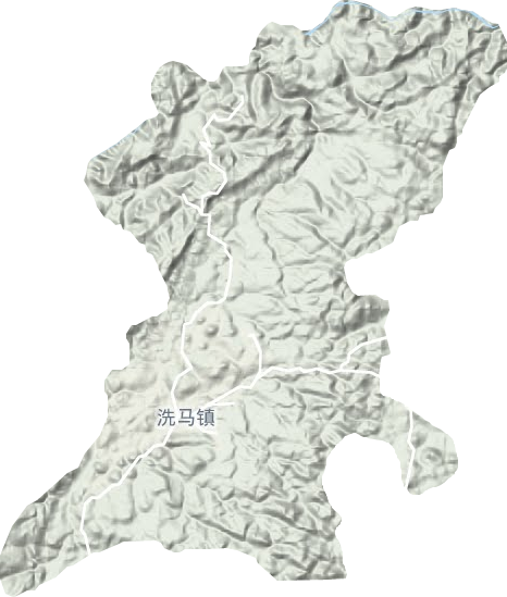 洗马镇地形地图