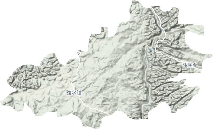 雅水镇地形地图